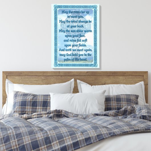 Blue Irish Blessing Leinwanddruck (Insitu (Schlafzimmer))