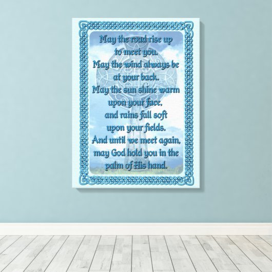 Blue Irish Blessing Leinwanddruck (Insitu (Holzboden))