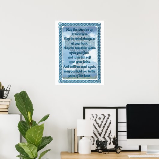 Blue Irish Blessing Poster (Heimbüro)