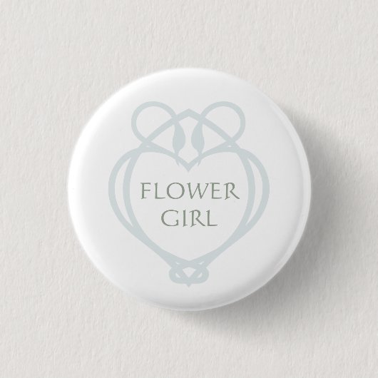 Blue Irish Celtic Swan Liebe kennt Blume Girl Button (Vorderseite)
