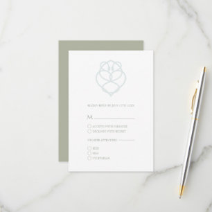 Blue Irish Celtic Swan Liebe Knot Wedding RSVP Car Karte