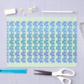 Blue Irish Kleeblatts auf Light Green Seidenpapier (Handwerk)