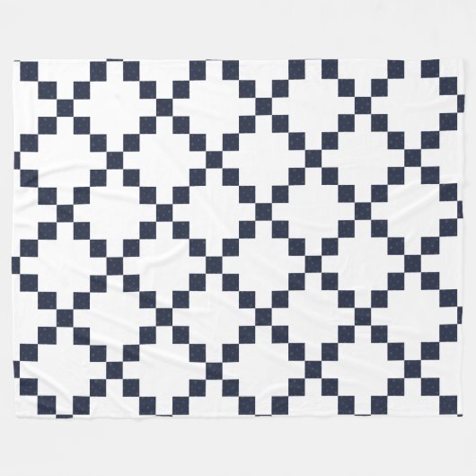 Blue Irish Wedding Chain Quilt Blanket Fleecedecke (Vorderseite (Horizontal))