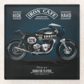 Blue Iron Café Motorrad Untersetzer | UNTERSETZER (Vorderseite)