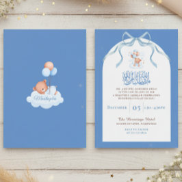 Blue Islamic Aqiqah for Baby Boy Einladung