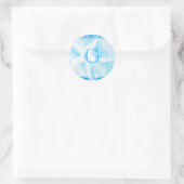 Blue Island Starfish Wedgram Runder Aufkleber (Tasche)