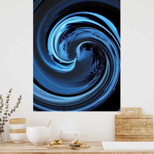 Blue Island Wave Poster (Küche)