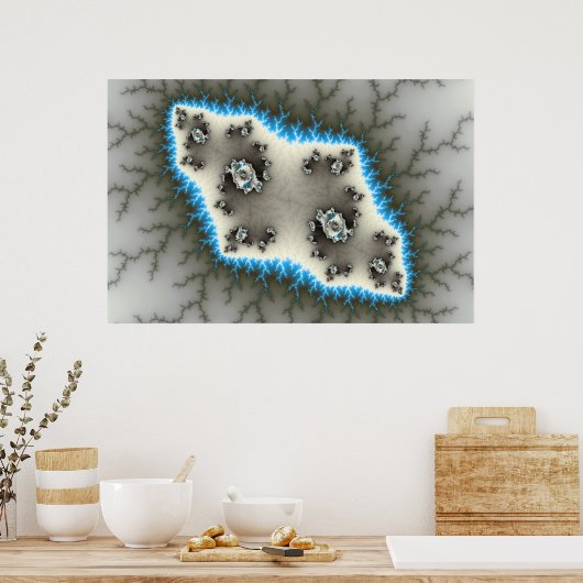 Blue Islands - Fraktal Poster (Küche)