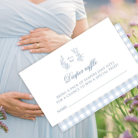 Blue it a baby dusche diaper Gewinnkarten Begleitkarte