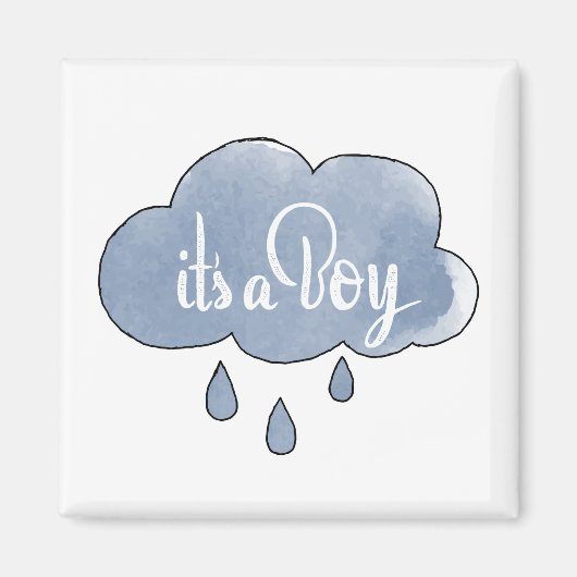 Blue It a Boy Calligraphy Es ist eine junge Kunst Magnet (Vorne)