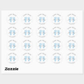 Blue It a Boy Footprints Baby Shower Stickers (Blatt)