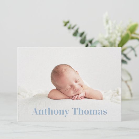 Blue It is a Boy Niedlich Clothesline Custom Ankündigung (Stehend Vorderseite)