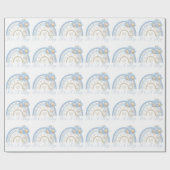 Blue It is a Boy Rainbow Pastel Baby Shower Geschenkpapier (Flach)