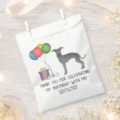 Blue Italian Greyhound Cartoon Dog Birthday Geschenktütchen (Ausgeschnitten)