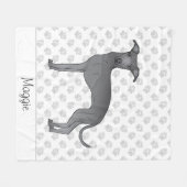 Blue Italian Greyhound Cartoon Dog mit einem Namen Fleecedecke (Vorderseite (Horizontal))
