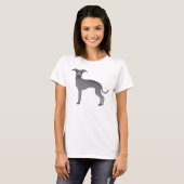 Blue Italian Greyhound Dog Cartoon Illustration T-Shirt (Vorne ganz)