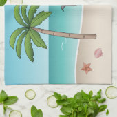 Blue Italian Greyhound im Tropical Summer Beach Geschirrtuch (Gefaltet)