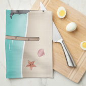 Blue Italian Greyhound im Tropical Summer Beach Geschirrtuch (Viertel Falte)