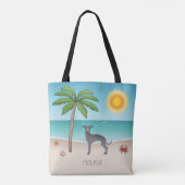 Blue Italian Greyhound im Tropical Summer Beach Tasche (Rückseite)