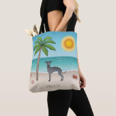 Blue Italian Greyhound im Tropical Summer Beach Tasche (Von Nahem)