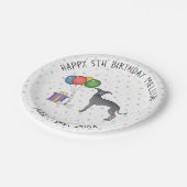 Blue Italian Greyhound Niedlich Cartoon Dog Birthd Pappteller (Schrägansicht)
