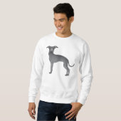 Blue Italian Greyhound Niedlich Cartoon Dog Design Sweatshirt (Vorne ganz)