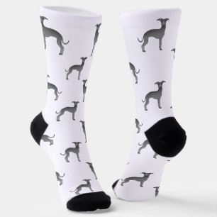 Blue Italian Greyhound Niedlich Cartoon Dog Muster Socken