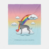 Blue Italian Greyhound Niedlich Dog Rainbow Memori Fleecedecke (Vorderseite)