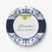 Blue Italian Lemon Brautparty Paper Pappteller (Vorderseite)