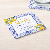 Blue Italian Lemon Main Squeeze Brautparty Rechteckiger Pappuntersetzer (angewinkelt)