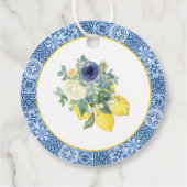 Blue Italian Mediterranean Brautparty Vielen Dank Geschenkanhänger (Rückseite)