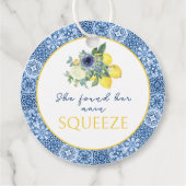 Blue Italian Mediterranean Brautparty Vielen Dank Geschenkanhänger (Rückseite)