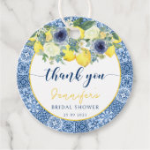 Blue Italian Mediterranean Brautparty Vielen Dank Geschenkanhänger (Vorderseite)