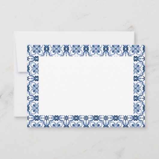 Blue Italian Tile Lemon Brautparty Danke (Rückseite)