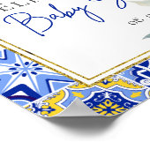 Blue Italian Tiles Arch Citrus Lemons Willkommen Poster (Ecke)