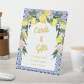 Blue Italian Tiles Lemon Brautparty Cards Geschenk Sockelschild (In SItu)