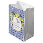 Blue Italian Tiles Lemons Ciao Bella Brautparty Mittlere Geschenktüte