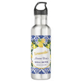 Blue Italian Tiles Limoncello Brautparty Gift Edelstahlflasche (Vorderseite)