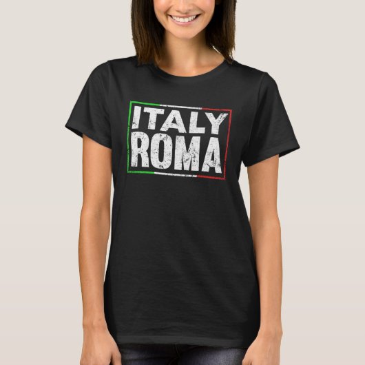 Blue Italy Flag Italian Girl Italia Rome 1 T-Shirt (Vorderseite)