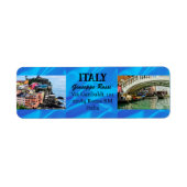 Blue Italy Trendy Modern Nature Chic Address Label (Vorne)