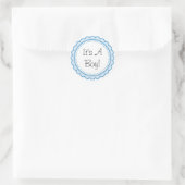 Blue It's a Boy Baby Shower Einladung Party Runder Aufkleber (Tasche)