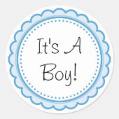 Blue It's a Boy Baby Shower Einladung Party Runder Aufkleber (Vorderseite)