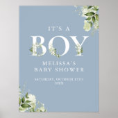 Blue its a Boy Greenerenery Baby Duschzeichen Poster (Vorne)