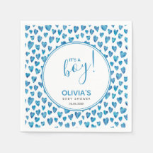 Blue It's a Boy Heart Baby Shower