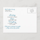 Blue It's a Boy New Baby Ankündigung (Rückseite)