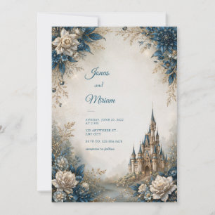 Blue Ivory Castle Hochzeit Einladung
