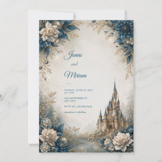 Blue Ivory Castle Hochzeit Einladung