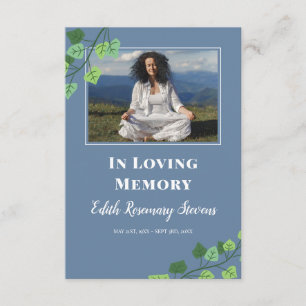 Blue & Ivy Foto Beerdigung Foto Gebet Begleitkarte