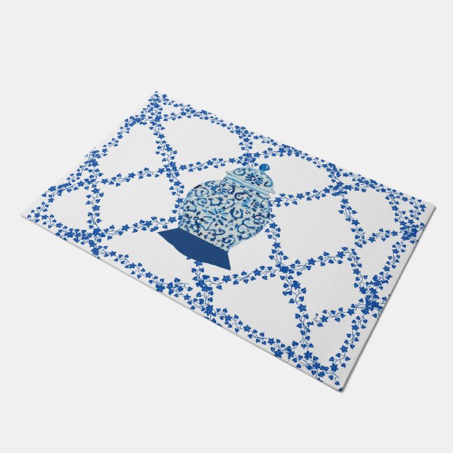 Blue Ivy Ginger Jar Jars Willkommen Fußmatte (Schrägansicht)