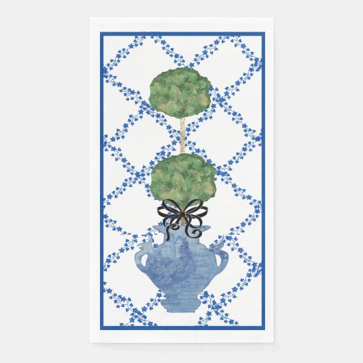 Blue Ivy Lattice Topiary Ginger Jar Jars Serviette (Vorderseite)